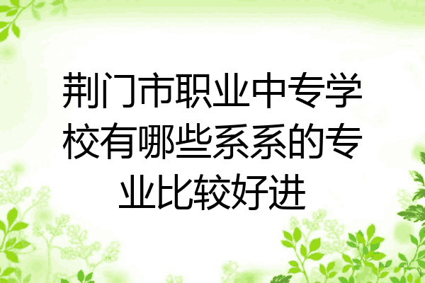 荆门市职业中专学校有哪些系系的专业比较好进
