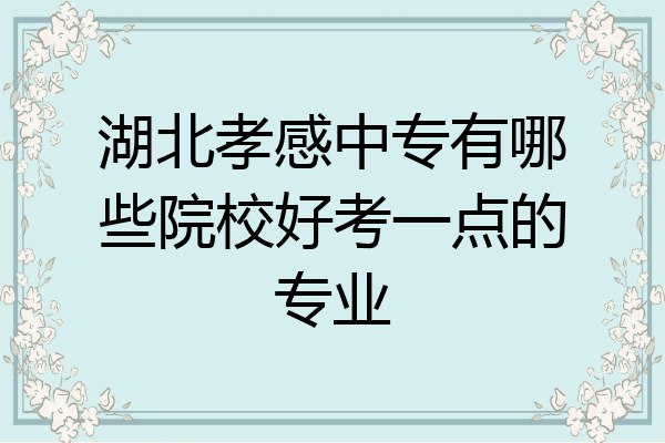 湖北孝感中专有哪些院校好考一点的专业