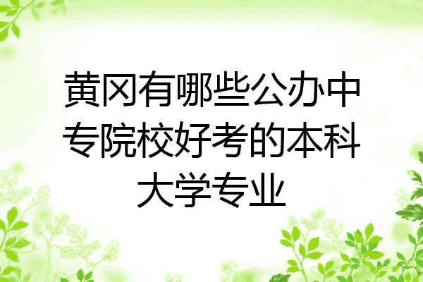 黄冈有哪些公办中专院校好考的本科大学专业