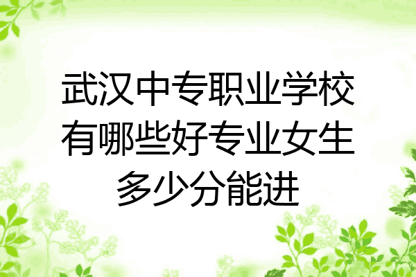 武汉中专职业学校有哪些好专业女生多少分能进