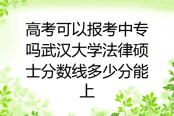 高考可以报考中专吗武汉大学法律硕士分数线多少分能上