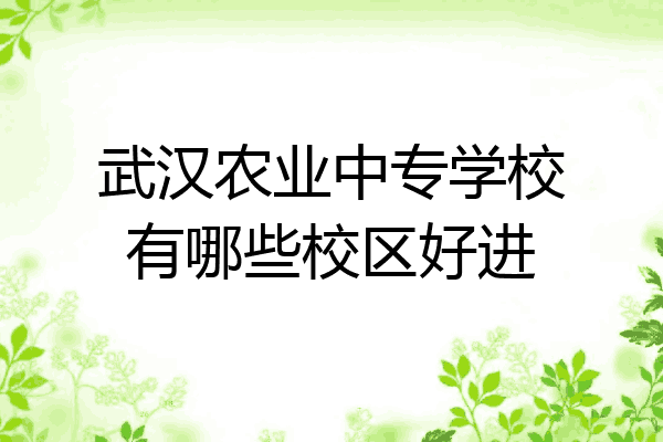 武汉农业中专学校有哪些校区好进
