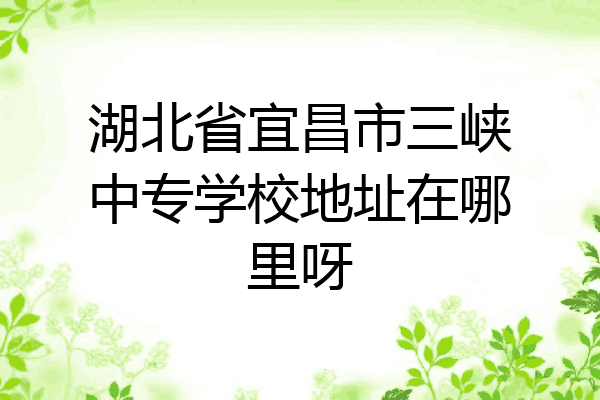 湖北省宜昌市三峡中专学校地址在哪里呀
