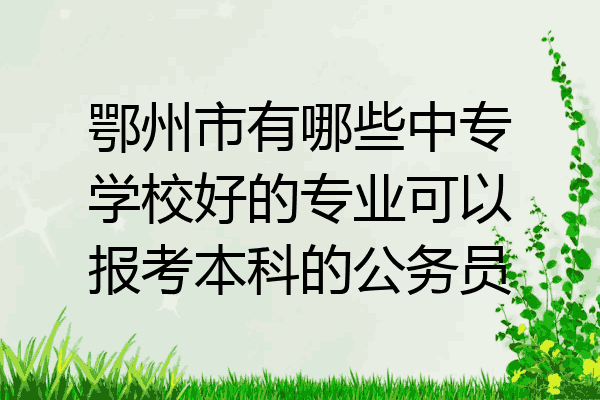鄂州市有哪些中专学校好的专业可以报考本科的公务员