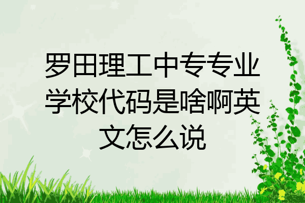 罗田理工中专专业学校代码是啥啊英文怎么说