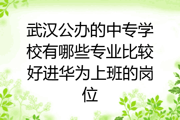 武汉公办的中专学校有哪些专业比较好进华为上班的岗位