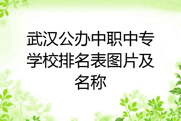 武汉公办中职中专学校排名表图片及名称
