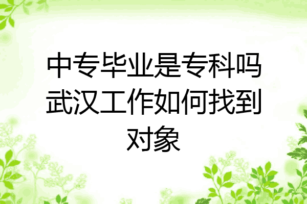 中专毕业是专科吗武汉工作如何找到对象