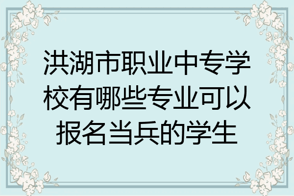 洪湖市职业中专学校有哪些专业可以报名当兵的学生