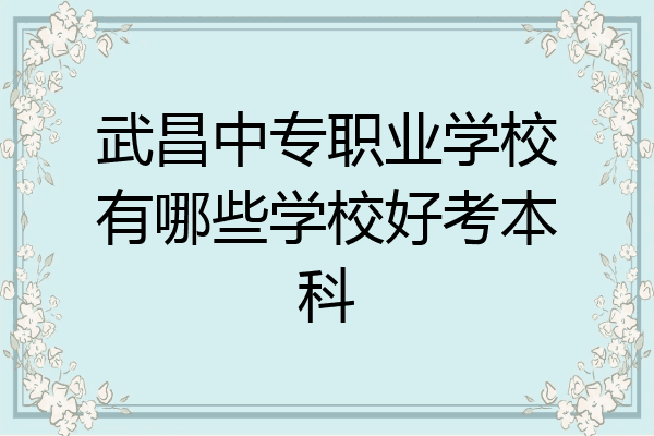 武昌中专职业学校有哪些学校好考本科
