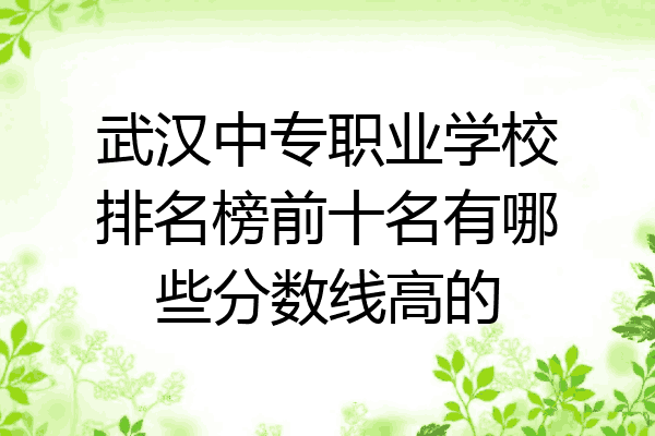 武汉中专职业学校排名榜前十名有哪些分数线高的