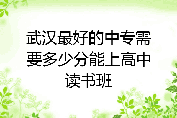 武汉最好的中专需要多少分能上高中读书班