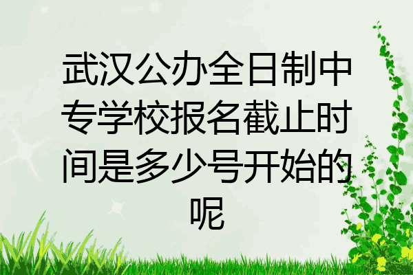 武汉公办全日制中专学校报名截止时间是多少号开始的呢