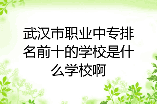 武汉市职业中专排名前十的学校是什么学校啊