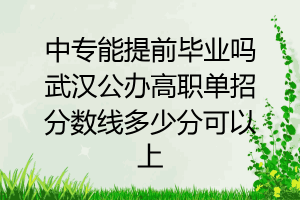 中专能提前毕业吗武汉公办高职单招分数线多少分可以上