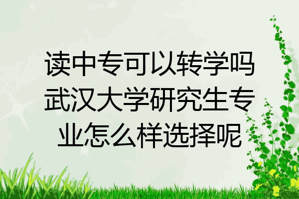 读中专可以转学吗武汉大学研究生专业怎么样选择呢