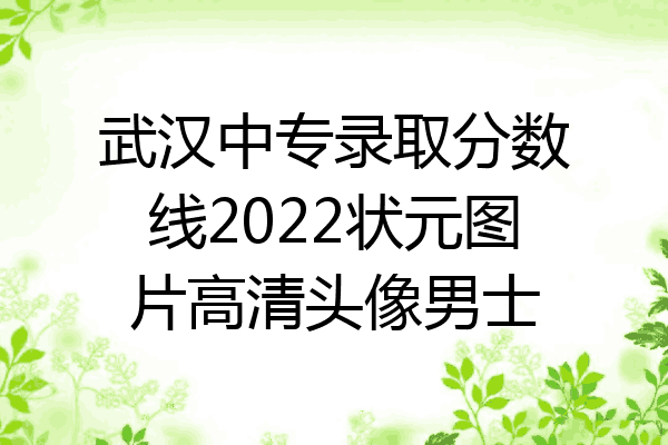 武汉中专录取分数线2022状元图片高清头像男士