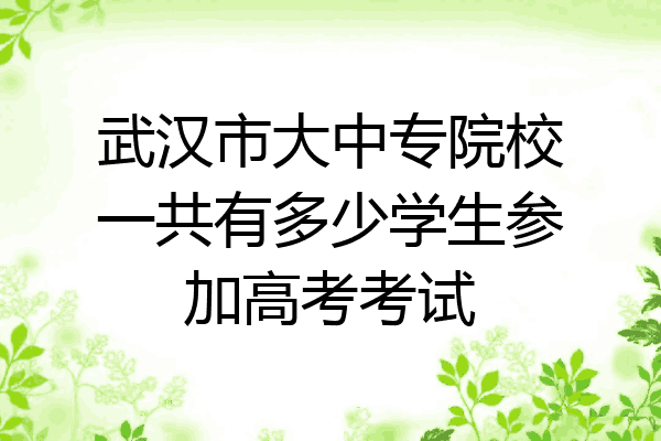 武汉市大中专院校一共有多少学生参加高考考试