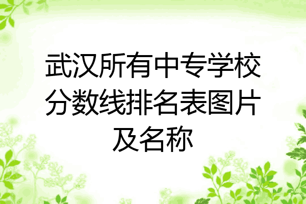 武汉所有中专学校分数线排名表图片及名称