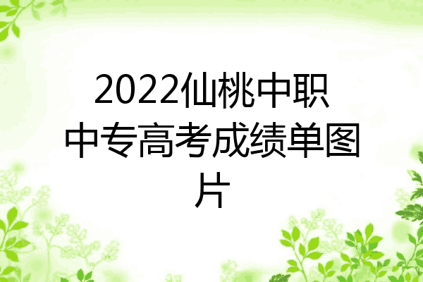 2022仙桃中职中专高考成绩单图片