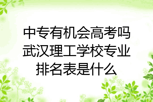 中专有机会高考吗武汉理工学校专业排名表是什么