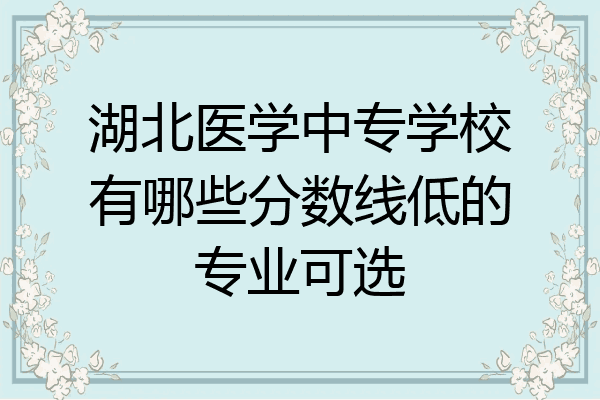 湖北医学中专学校有哪些分数线低的专业可选