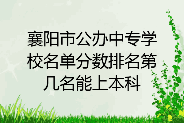 襄阳市公办中专学校名单分数排名第几名能上本科