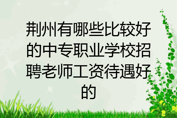 荆州有哪些比较好的中专职业学校招聘老师工资待遇好的