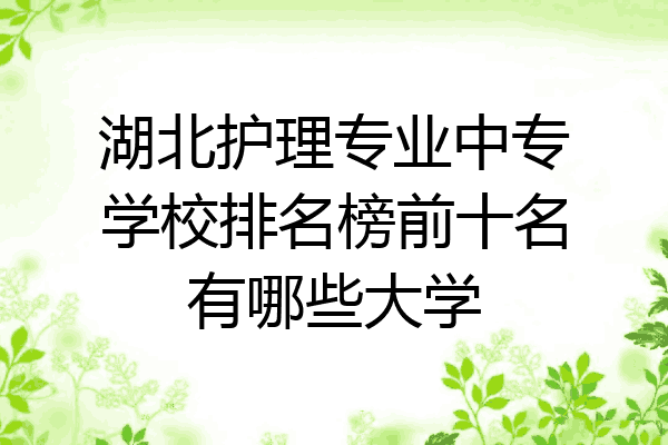 湖北护理专业中专学校排名榜前十名有哪些大学