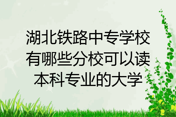 湖北铁路中专学校有哪些分校可以读本科专业的大学