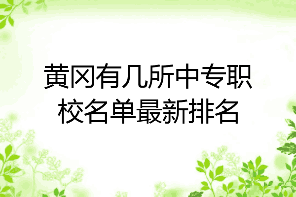 黄冈有几所中专职校名单最新排名