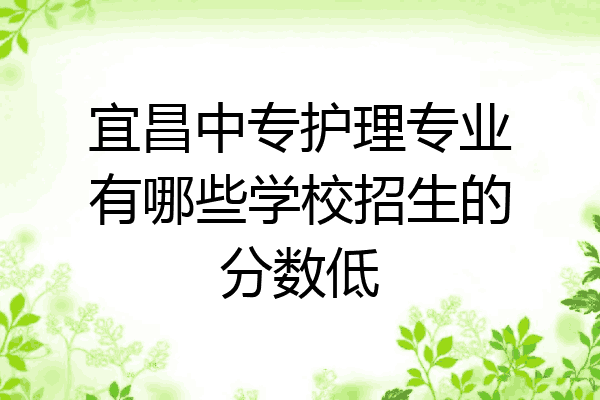 宜昌中专护理专业有哪些学校招生的分数低