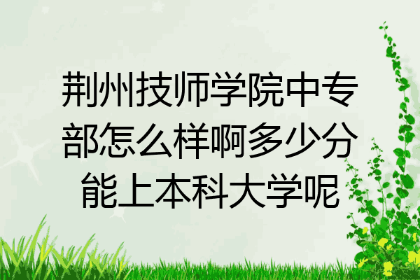 荆州技师学院中专部怎么样啊多少分能上本科大学呢