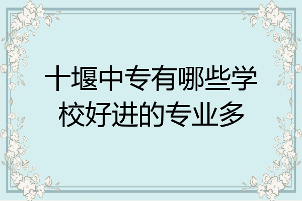 十堰中专有哪些学校好进的专业多