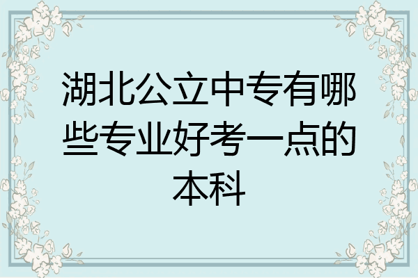 湖北公立中专有哪些专业好考一点的本科