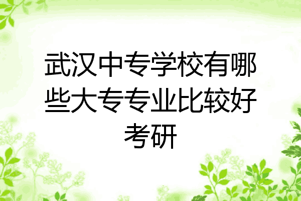 武汉中专学校有哪些大专专业比较好考研