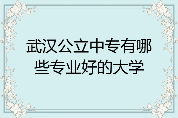 武汉公立中专有哪些专业好的大学