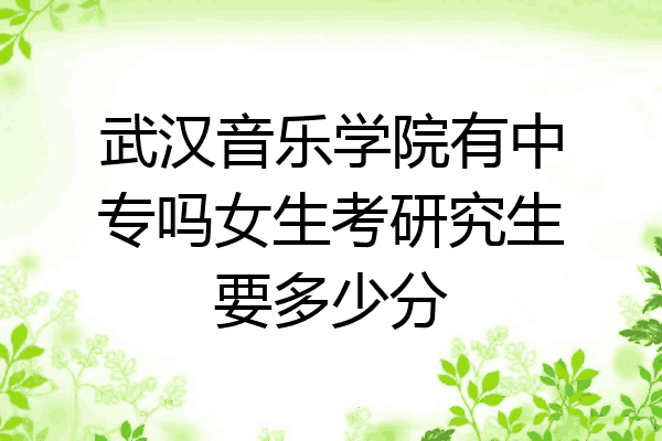 武汉音乐学院有中专吗女生考研究生要多少分