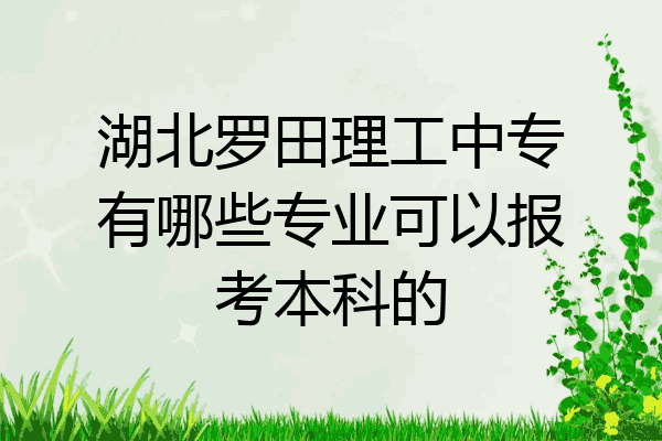 湖北罗田理工中专有哪些专业可以报考本科的