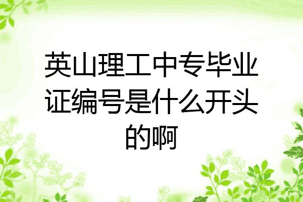 英山理工中专毕业证编号是什么开头的啊