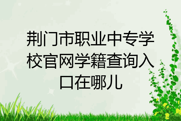 荆门市职业中专学校官网学籍查询入口在哪儿