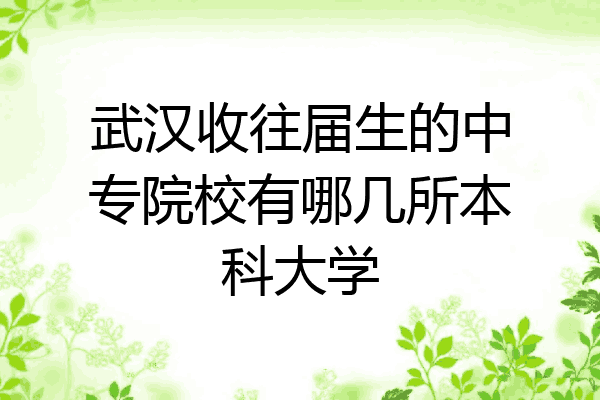武汉收往届生的中专院校有哪几所本科大学