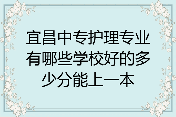 宜昌中专护理专业有哪些学校好的多少分能上一本
