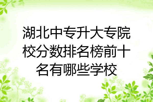 湖北中专升大专院校分数排名榜前十名有哪些学校