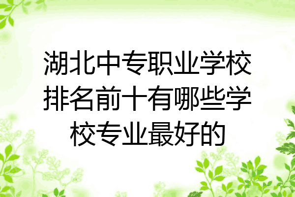 湖北中专职业学校排名前十有哪些学校专业最好的