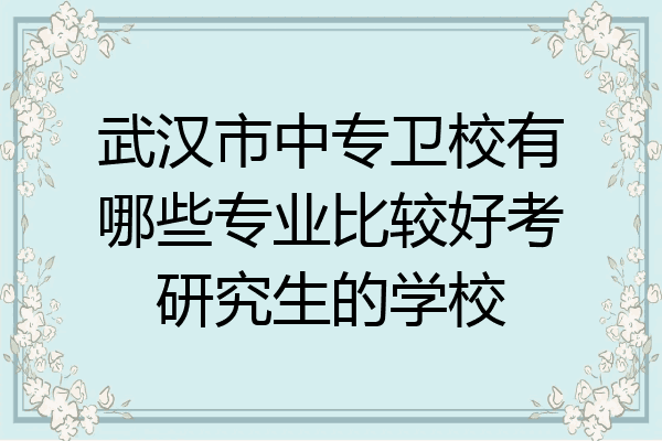武汉市中专卫校有哪些专业比较好考研究生的学校