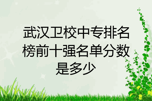 武汉卫校中专排名榜前十强名单分数是多少