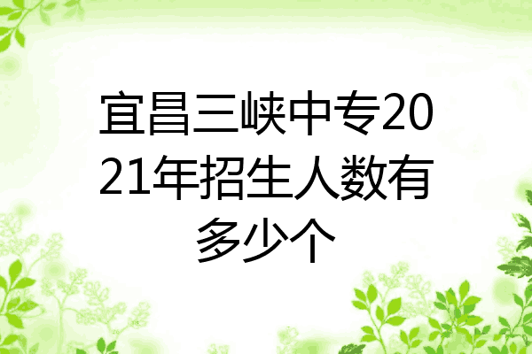 宜昌三峡中专2021年招生人数有多少个