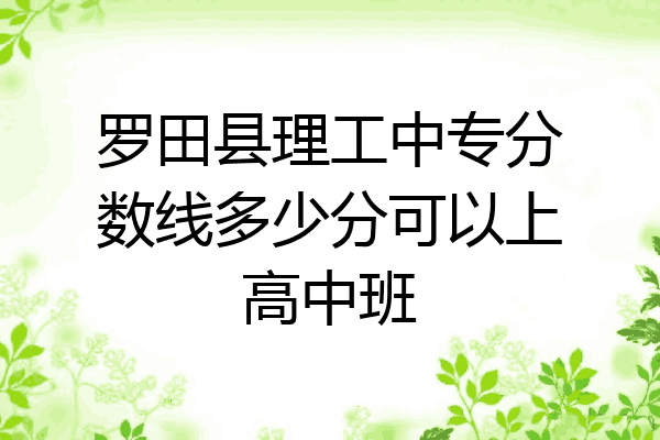 罗田县理工中专分数线多少分可以上高中班