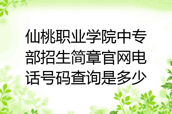 仙桃职业学院中专部招生简章官网电话号码查询是多少